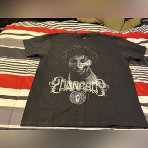 NBA Youngboy Concert Black Graphic Men’s T-Shirt with Skull Portrait Print